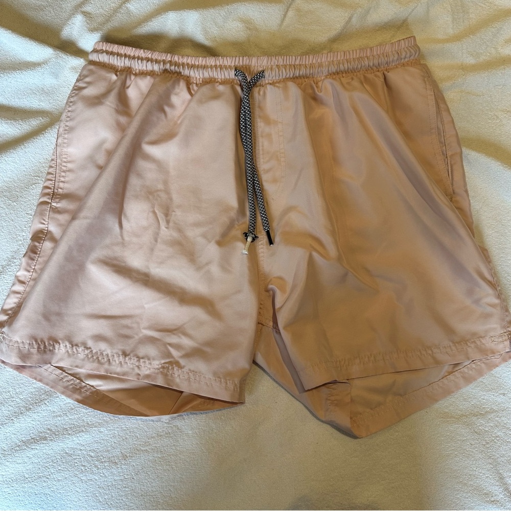 Inc Men's Regular-Fit Quick-Dry Solid 5 inseam Swim Trunks Shorts XL Peach
